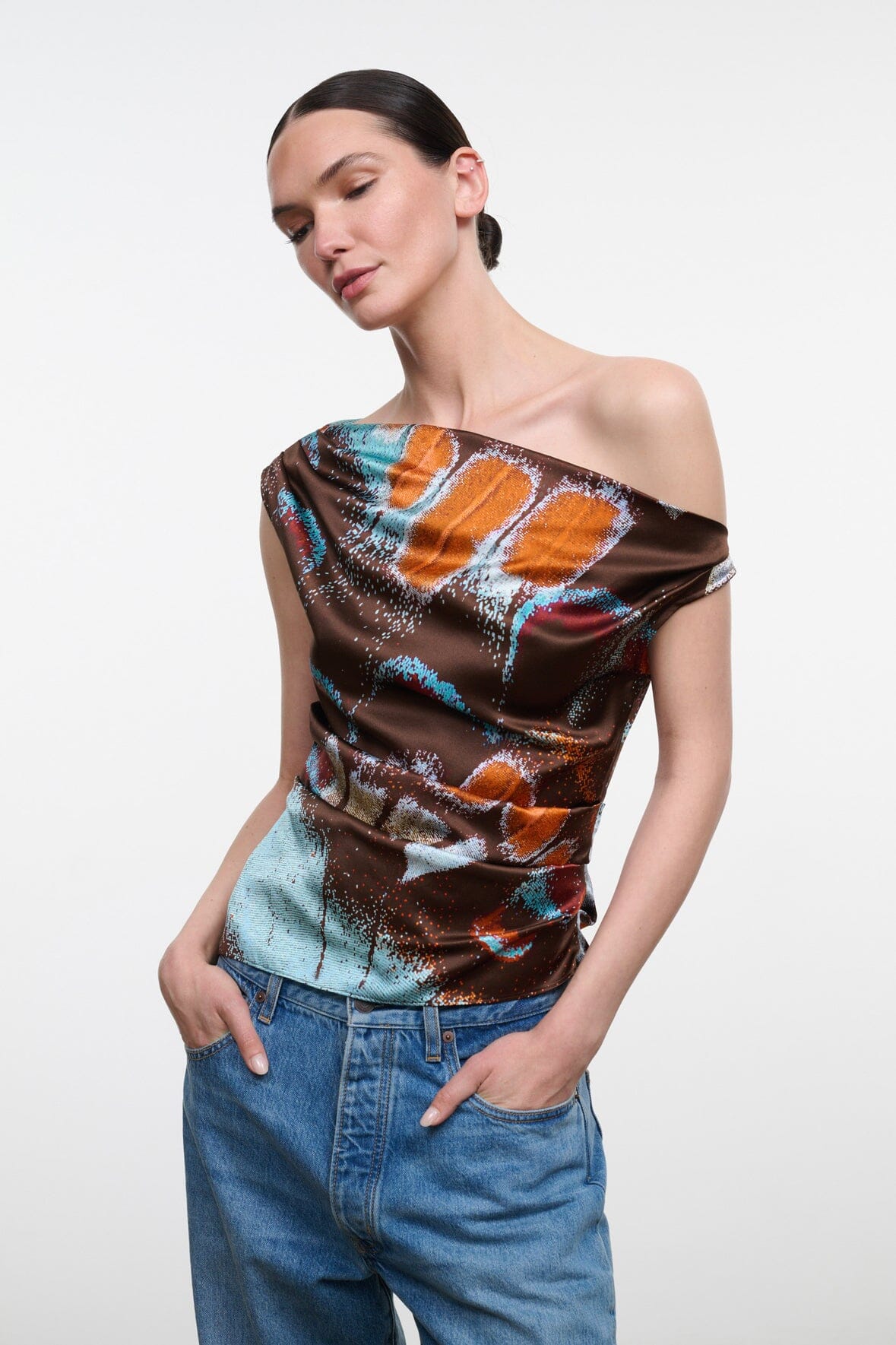 PHARE SILK TOP | BUTTERFLY SKY