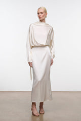 PHOEBE SILK DRESS | IVORY