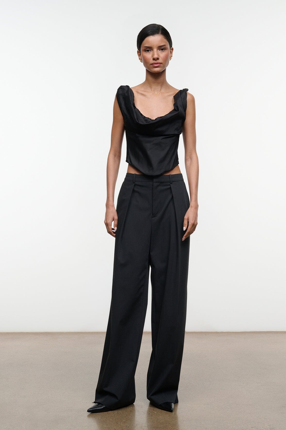 OLIVIA SILK TOP | BLACK